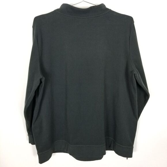 Weekend by Chico's Women Fleece Sweatshirt Size XL Black Mock Mock Pullover - Picture 2 of 4